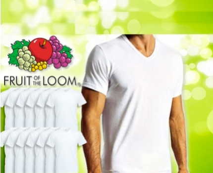 Groupdeal - 12-pack witte V-Neck t-shirts