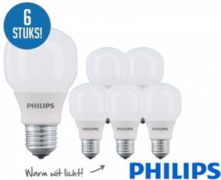 Groupdeal - €14,95 ipv €59,95 – 6x Philips spaarlampen van 5 of 14 watt. Groupdeal - €14,95 ipv €59,95 – 6x Philips spaarlampen van 5 of 14 watt.