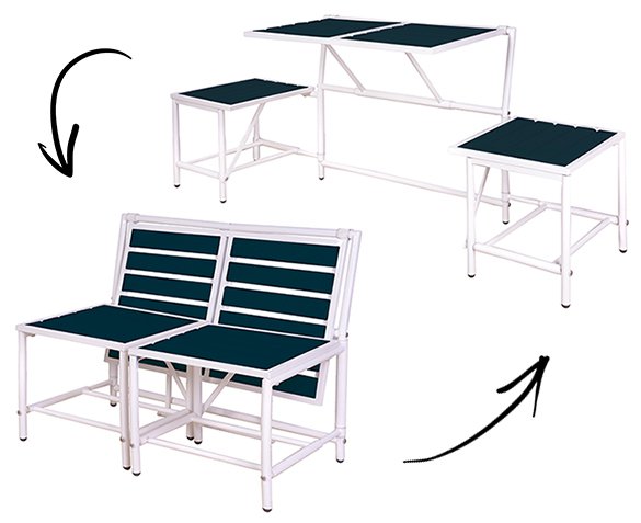 Groupdeal - 2-in-1 Uitklapbare Bank en Tafel Groupdeal - 2-in-1 Uitklapbare Bank en Tafel