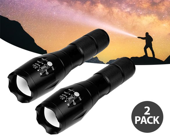 Groupdeal - 2-Pack Militaire Led Zaklampen