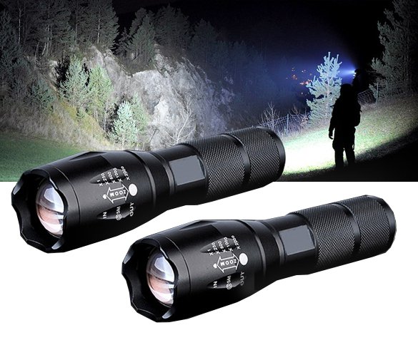 Groupdeal - 2-Pack Militaire Zaklampen Groupdeal - 2-Pack Militaire Zaklampen