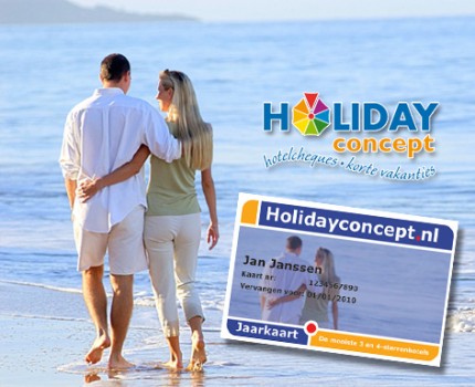 Groupdeal - 365 dagen per jaar met 2 personen onbeperkt slapen in hotels met de Holiday Concept Jaarkaart! Groupdeal - 365 dagen per jaar met 2 personen onbeperkt slapen in hotels met de Holiday Concept Jaarkaart!