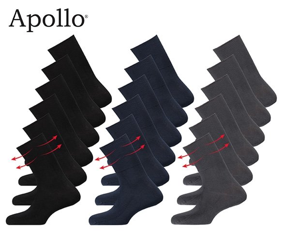 Groupdeal - 3-Pack Apollo Anti-press Sokken Groupdeal - 3-Pack Apollo Anti-press Sokken