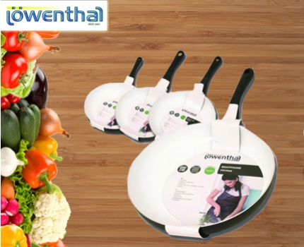 Groupdeal - 4-delige keramische pannenset van Löwenthal! Groupdeal - 4-delige keramische pannenset van Löwenthal!