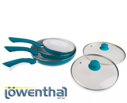 Groupdeal - 5-delige Keramische Lowenthal Koekenpannen set Groupdeal - 5-delige Keramische Lowenthal Koekenpannen set