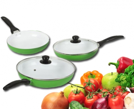 Groupdeal - 5-delige Keramische pannenset van topkwaliteit! Groupdeal - 5-delige Keramische pannenset van topkwaliteit!