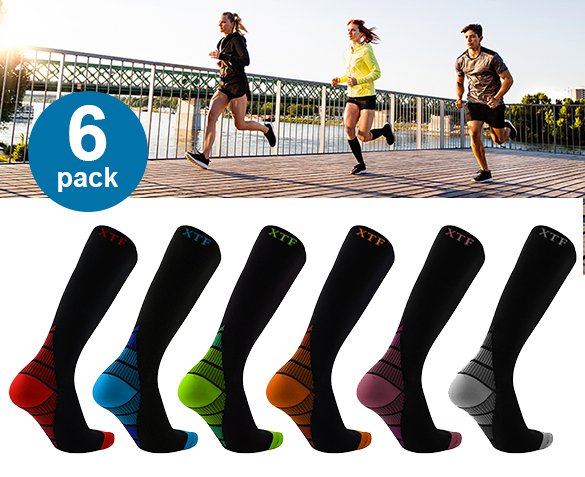 Groupdeal - 6 Paar Compressiesokken Groupdeal - 6 Paar Compressiesokken