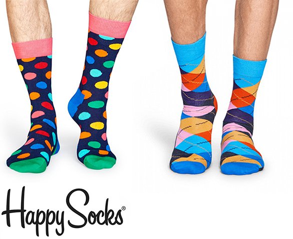 Groupdeal - 6 paar Happy Socks Groupdeal - 6 paar Happy Socks
