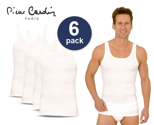 Groupdeal - 6-Pack Pierre Cardin Onderhemden Groupdeal - 6-Pack Pierre Cardin Onderhemden