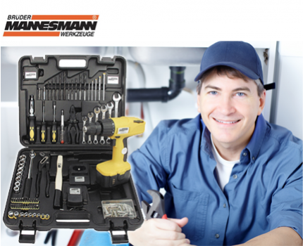 Groupdeal - 75-delige gereedschapskoffer van Mannesmann Groupdeal - 75-delige gereedschapskoffer van Mannesmann