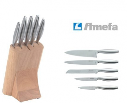 Groupdeal - Amefa Praxos vijfdelige messenset. Een must have voor elke keuken! Groupdeal - Amefa Praxos vijfdelige messenset. Een must have voor elke keuken!