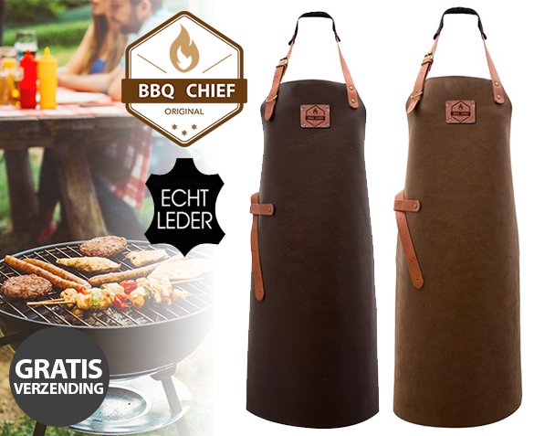 Groupdeal - BBQ Chief Leren BBQ Schort Groupdeal - BBQ Chief Leren BBQ Schort