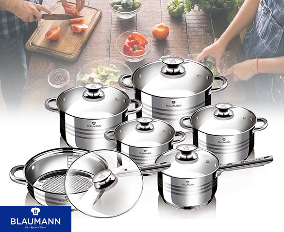 Groupdeal - Blaumann 12-delige Pannenset Groupdeal - Blaumann 12-delige Pannenset