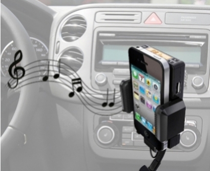 Groupdeal - Carkit met FM stereo transmitter voor de iPhone Groupdeal - Carkit met FM stereo transmitter voor de iPhone