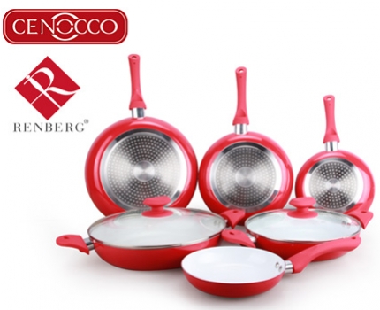 Groupdeal - Cenocco of Renberg Pannensets met keramische coating Groupdeal - Cenocco of Renberg Pannensets met keramische coating