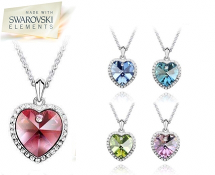 Groupdeal - Chique collier met een schitterend hart. Ingelegd met Swarovski Kristallen Groupdeal - Chique collier met een schitterend hart. Ingelegd met Swarovski Kristallen
