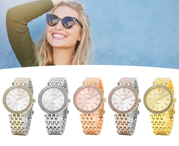 Groupdeal - Contena Kristal Horloge Groupdeal - Contena Kristal Horloge