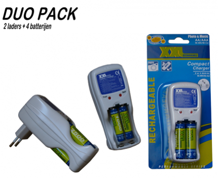 Groupdeal - Crowdshopping: 2 chargers voor AA & AAA batterij + 4 oplaadbare batterijen Groupdeal - Crowdshopping: 2 chargers voor AA & AAA batterij + 4 oplaadbare batterijen