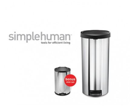 Groupdeal - Deze glans chromen prullenbak Roundstep Trim Ring van Simplehuman is een aanwinst voor iedere keuken!