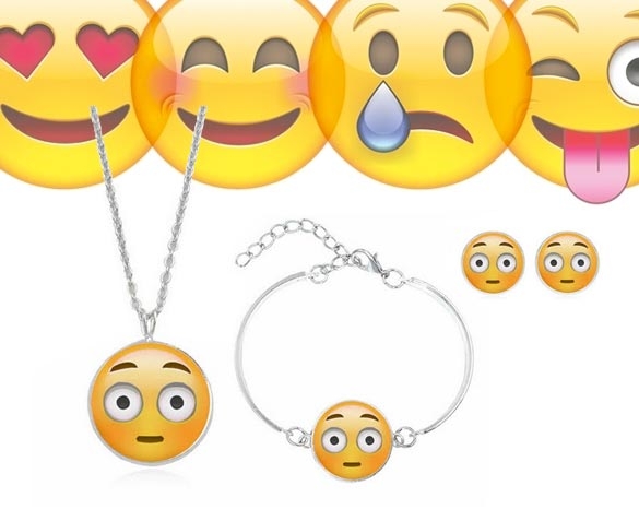Groupdeal - Emoji Sieradenset voor Kinderen Groupdeal - Emoji Sieradenset voor Kinderen