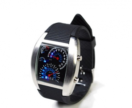 Groupdeal - EUROKNALLER LED Rev Watch; Dashboard-stijl horloge Groupdeal - EUROKNALLER LED Rev Watch; Dashboard-stijl horloge