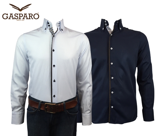 Groupdeal - Gasparo Slim Fit Overhemd Groupdeal - Gasparo Slim Fit Overhemd