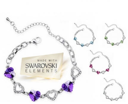 Groupdeal - GRATIS White Gold Plated Armband met kristallen Groupdeal - GRATIS White Gold Plated Armband met kristallen