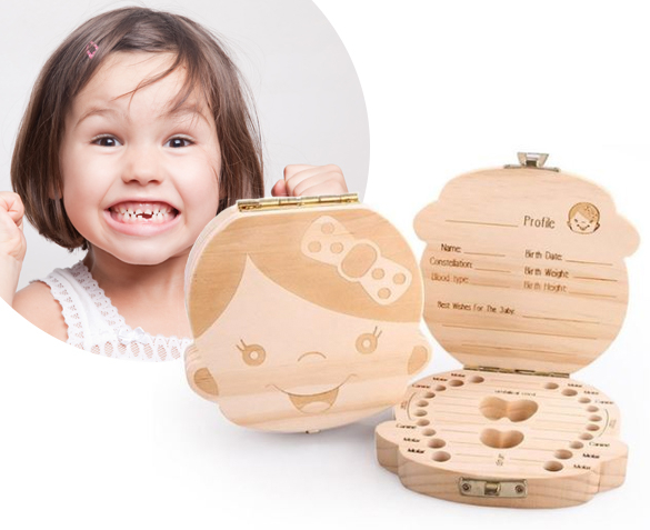 Groupdeal - Houten Tandendoosje Groupdeal - Houten Tandendoosje
