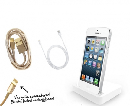 Groupdeal - iPhone dock en 2m USB kabel voor de iPhone 4(S) of 5