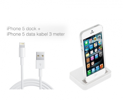 Groupdeal - iPhone dock en 3-meter USB kabel voor de iPhone 5! Groupdeal - iPhone dock en 3-meter USB kabel voor de iPhone 5!