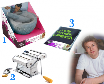 Groupdeal - JAMIE OLIVER! Vijzel en stamper voor minder dan de helft! Daarnaast ook een pasta machine en schort van deze kookgoeroe! Groupdeal - JAMIE OLIVER! Vijzel en stamper voor minder dan de helft! Daarnaast ook een pasta machine en schort van deze kookgoeroe!