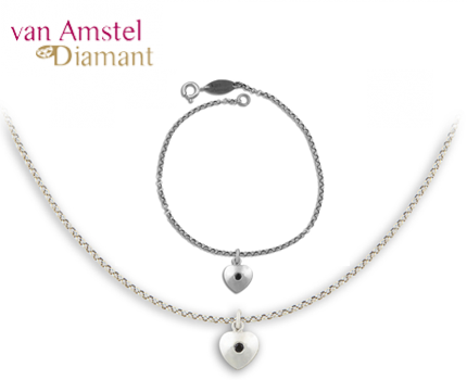 Groupdeal - Ketting of armband met hanger in de vorm van een hart