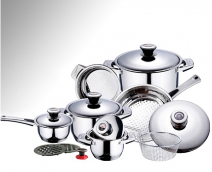 Groupdeal - Koken als een echte top chef met deze 16-delige pannenset!