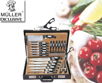 Groupdeal - Müller Cuisine Royal 24-delige messenset in luxe koffer Groupdeal - Müller Cuisine Royal 24-delige messenset in luxe koffer