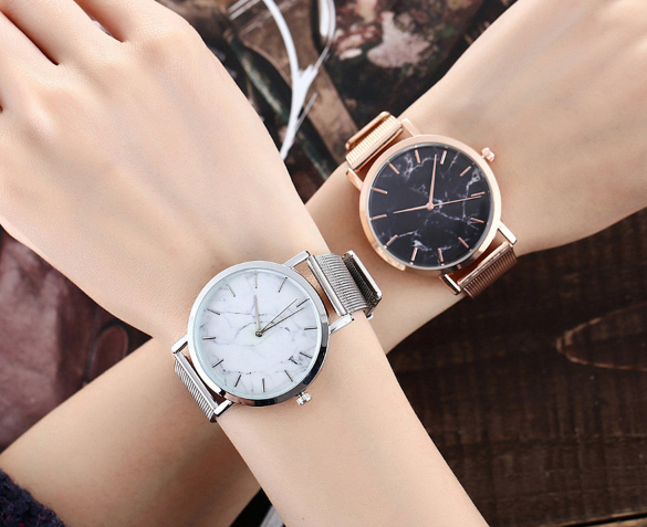 Groupdeal - Marble Mesh Horloge