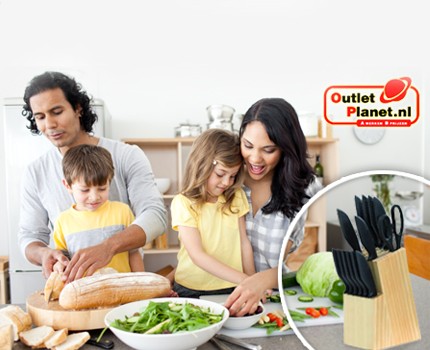 Groupdeal - Maxx Cuisine Titanium 15 delige messenset! Groupdeal - Maxx Cuisine Titanium 15 delige messenset!