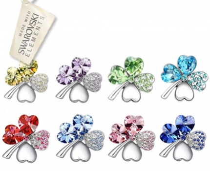 Groupdeal - Oorbellen met klavertje vier! Ingelegd met Swarovski Kristallen, in 8 kleuren! Groupdeal - Oorbellen met klavertje vier! Ingelegd met Swarovski Kristallen, in 8 kleuren!