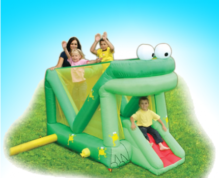 Groupdeal - Opblaasbaar springkussen met glijbaan in de vorm van een kikker! Groupdeal - Opblaasbaar springkussen met glijbaan in de vorm van een kikker!