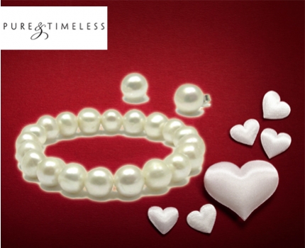 Groupdeal - Parelsieraden Valentijns-set van Pure & Timeless met 60% korting