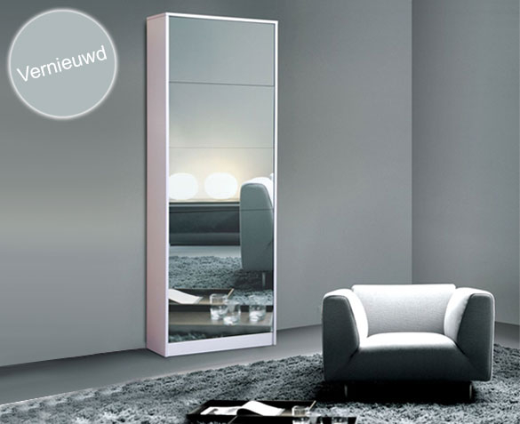 Groupdeal - Praktische XL Schoenenkast met Spiegel Groupdeal - Praktische XL Schoenenkast met Spiegel