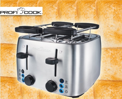 Groupdeal - Professionele Broodrooster van ProfiCook met 4 gleuven Groupdeal - Professionele Broodrooster van ProfiCook met 4 gleuven