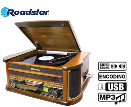 Groupdeal - Roadstar Vintage Houten Muziekcentrum met platenspeler Groupdeal - Roadstar Vintage Houten Muziekcentrum met platenspeler