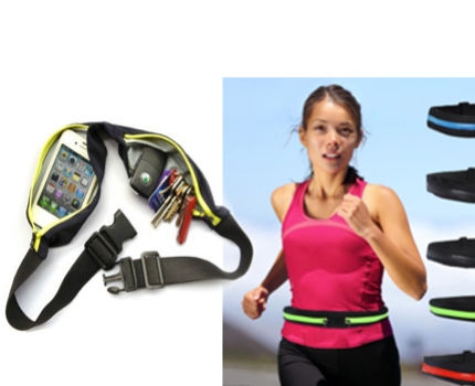 Groupdeal - Running Belt! Handige elastische riem met opbervakken