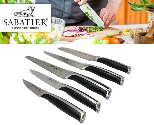 Groupdeal - Sabatier High Carbon 5-Delige Messenset Groupdeal - Sabatier High Carbon 5-Delige Messenset