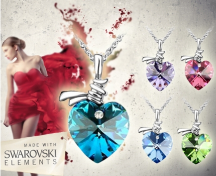 Groupdeal - Schitterend collier, ingelegd met Swarovski Elements, Met GRATIS bijpassende oorbellen! Groupdeal - Schitterend collier, ingelegd met Swarovski Elements, Met GRATIS bijpassende oorbellen!