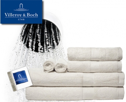 Groupdeal - Set van 6 witte Villeroy & Boch handdoeken Groupdeal - Set van 6 witte Villeroy & Boch handdoeken