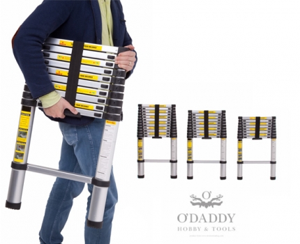 Groupdeal - Telescopische ladder in 3 maten verkrijgbaar; langste is uitschuifbaar tot 3,9 meter! Groupdeal - Telescopische ladder in 3 maten verkrijgbaar; langste is uitschuifbaar tot 3,9 meter!