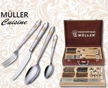 Groupdeal - Topkwaliteit 72-delige bestekset van Muller Cuisine! Groupdeal - Topkwaliteit 72-delige bestekset van Muller Cuisine!