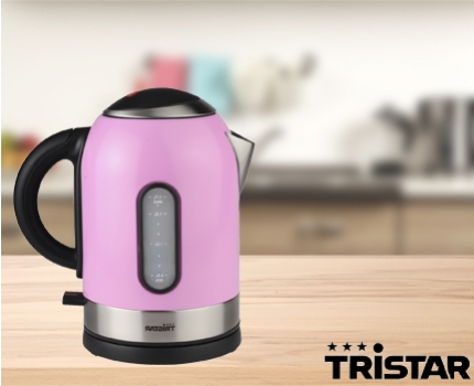 Groupdeal - TRISTAR WK-3219 roze waterkoker; kookt water supersnel!