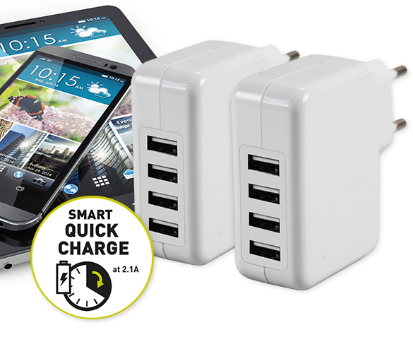 Groupdeal - TWEE 4-in-1 USB-opladers Groupdeal - TWEE 4-in-1 USB-opladers